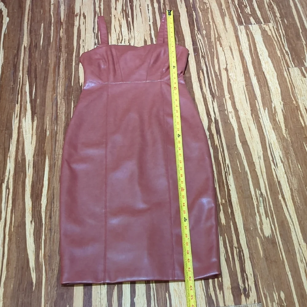 Faux Leather Brown Dress NWT - Picture 5 of 5
